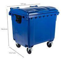 Conteneur à déchet 4 Roues Bleu - 1100L - Mobil Plastic - Image 2
