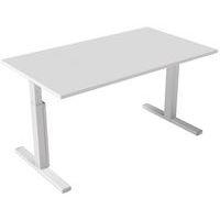 Bureau droit Inesa avec pied réglable en T Blanc 140 cm - Image principale