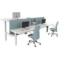 Bureau droit ergo Bench électrique 2 places Kelli Blanc 160 cm - Image 3