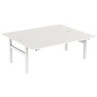 Bureau droit ergonomique Bench à manivelle 2 places piètement en H - Kelli - Image principale