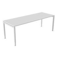Bureau droit Kelli ergonomique à manivelle Blanc 220 cm - Image principale