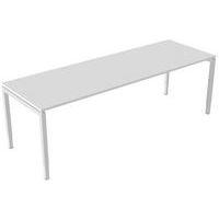 Bureau droit Kelli ergonomique à manivelle Blanc 240 cm - Image principale