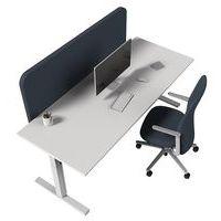 Bureau droit Kelli avec pied en T Blanc 160 cm Manivelle droite - Image 2