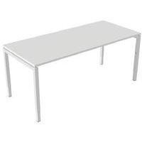Bureau droit Kelli ergonomique à manivelle Blanc 180 cm - Image principale
