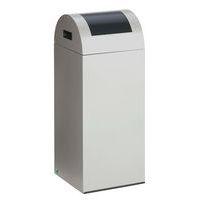 Poubelle tri anti-feu - 60 L - Argent trappe anthracite - Image principale