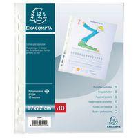 Lot de 10 Sachet de 10 pochettes perforées PP format écolier 17x22cm - Image principale