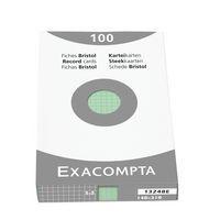 Étui de 100 fiches vert quadrillé 5x5 non perforé 148x210mm - Image principale