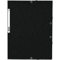 Lot de 50 Chemise à élastique 3 rabats carte lustrée 355gm² A4 Noir - Image principale