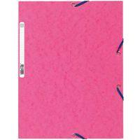 Lot de 25 chemises 3 rabats à élastiques carte lustrée 400g/m2  A4 Rose - Image principale