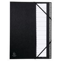 Lot de 12 trieurs rigide ordonator dos extensible 12 compartiments Noir - Image principale