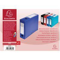 Lot de 10 boîtes de classement à pression 80mm PP 7/10e opaque A4 Bleu - Image principale