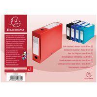 Lot de 10 boîtes de classement à pression 80mm PP 7/10e opaque A4 Rouge - Image principale