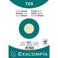 Lot de 10 paquets 100 fiches bristol ligné non perforé 148x210mm Vert - Image principale