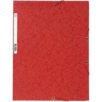 Lot de 25 chemises 3 rabats carte lustrée 400g/m2  A4 Rouge - Image principale