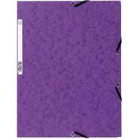 Lot de 25 chemises 3 rabats carte lustrée 400g/m2  A4 Violet - Image principale