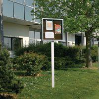 Support à sceller pour vitrine affichage extérieur avec porte battante - Image 2