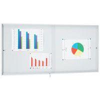 Vitrine intérieur porte coulissante fond acier coloris gris H 68 cm x L 160 cm - Image 2