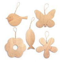 Lot de 5 formes géantes en bois à décorer, thème printemps - Image principale