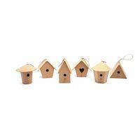 Lot de 6 nichoirs à oiseaux en carton à décorer - Image principale