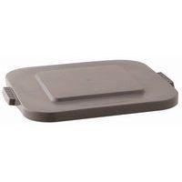Couvercle plat gris pour poubelle carrée 106 L Rubbermaid - Image principale