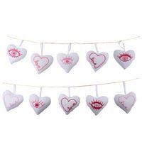 Lot de 10 cœurs en coton à décorer et à suspendre - Image 3