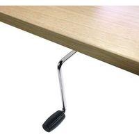 Bureau droit Kelli avec pied en T Chêne 120 cm Manivelle droite - Image 3