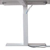 Bureau droit Kelli avec pied en T Blanc 160 cm Manivelle droite - Image 4