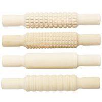 Lot de 4 rouleaux en bois à empreintes 21 cm - Image principale
