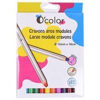 Boîte 12 crayons couleur effaçables gros module 3 en 1 - Image principale