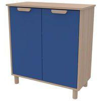 Meuble étagères Filou  avec portes sur pieds bleu delft - Image principale