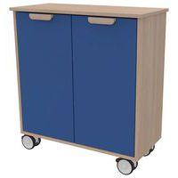 Meuble étagères Filou  avec portes à roulettes bleu delft - Image principale
