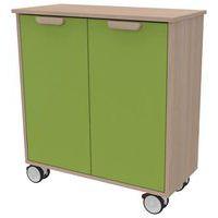 Meuble étagères Filou  avec portes à roulettes vert pomme - Image principale