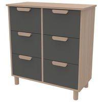 Meuble Filou  6 tiroirs sur pieds gris onyx - Image principale
