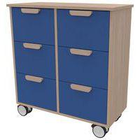 Meuble Filou  6 tiroirs sur roulettes bleu delft - Image principale