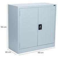 Armoire basse à portes battantes - Gris - Manutan - Image 5