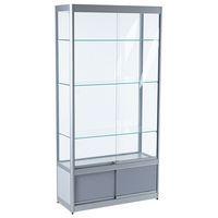 Vitrine d'exposition 1000x400x2000mm et placard - Aluminium - Image principale