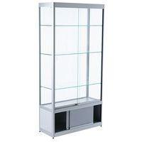 Vitrine d'exposition - 1000 x 400 x 2000 mm et placard - Manutan Expert - Image 2