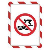 Lot de 2 cadre magneto securite adhesif A4 rouge/blanc - Image principale