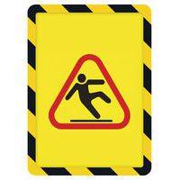 Lot de 2 cadre magneto securite adhesif A4 jaune/noir - Image principale