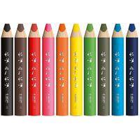 Etui 10 crayons de couleurs triangulaires 3 en 1 - Image 2