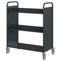 Chariot à livres 4 tablettes inclinées+1 droite double face anthracite 7016 - Image principale