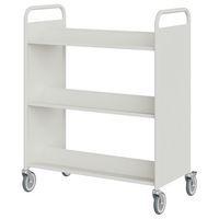 Chariot à livres 6 tablettes inclinées double face blanc 9003 - Image principale