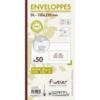 50 enveloppes 110x220 fen45x100 80g blanc recyclé, ss cello - Image 4