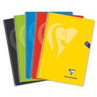 Mimesys cahier spiralé polypro Folio 21,5x31cm 160p Q.4x4 + marge couleurs VIVES assorties - Image principale