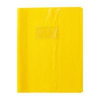 Protège-cahier+Marque-page grain madras 22/100ème 17x22 jaune + porte étiquette - Image principale