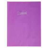 Protège-cahier grain cuir 20/100ème 24x32 violet + porte étiquette - Image principale