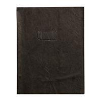 Protège-cahier grain cuir 20/100ème 24x32 noir + porte étiquette - Image principale