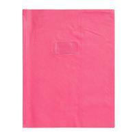 Protège-cahier grain cuir 20/100ème 24x32 rose + porte étiquette - Image principale