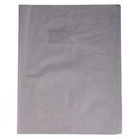Protège-cahier grain cuir 20/100ème 24x32 gris + porte étiquette - Image principale