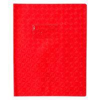 Protège-cahier grain losange18/100ème 17x22 rouge + porte étiquette - Image principale